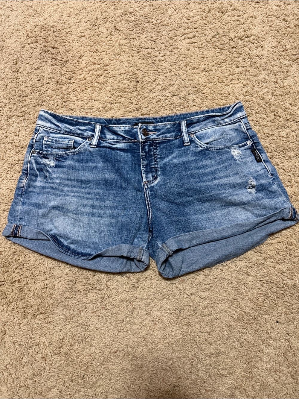 Silver Jeans Light Blue Rolled-Hem Denim Shorts